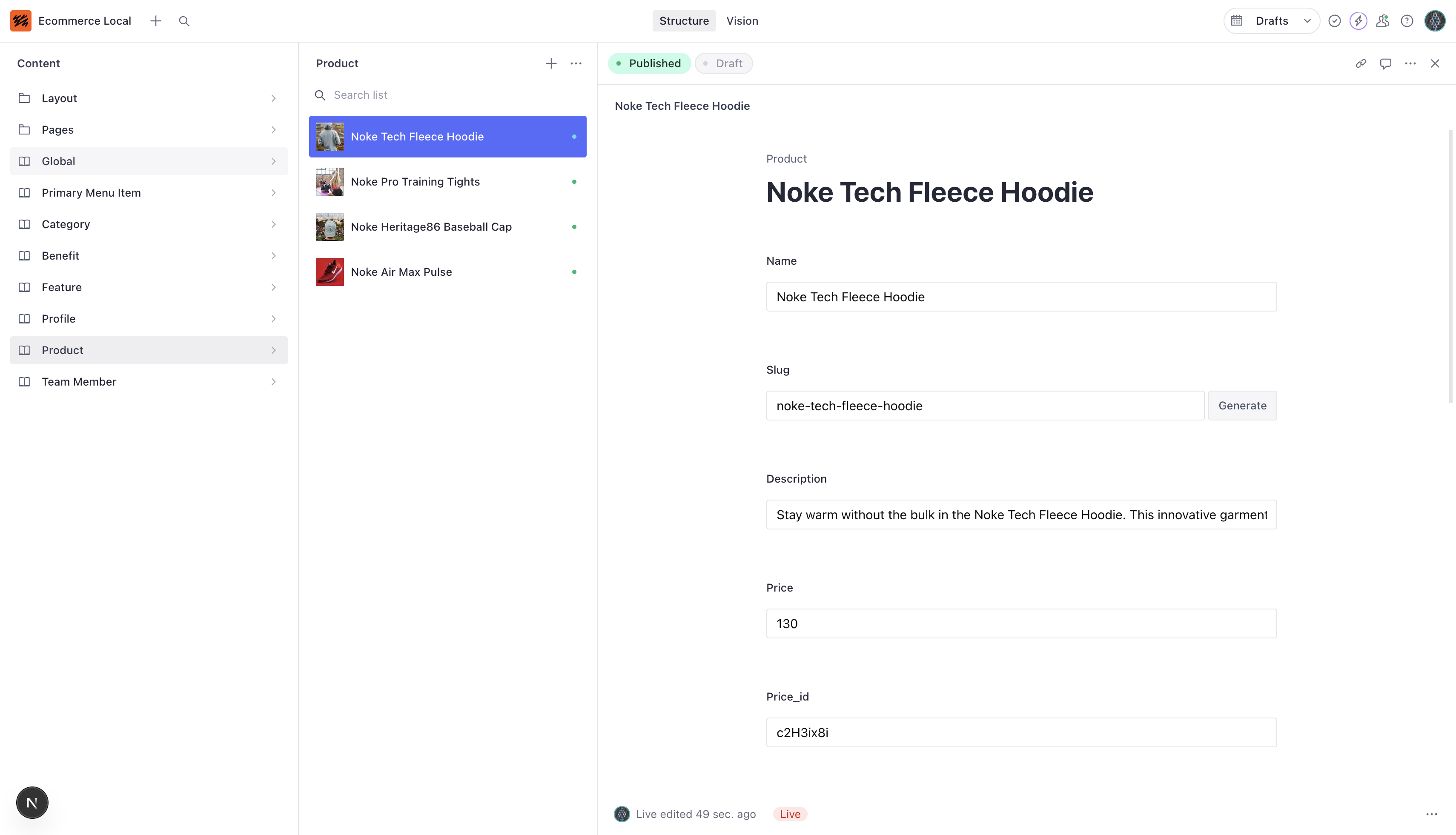 Bolt.new Admin Console Content Management System Interface