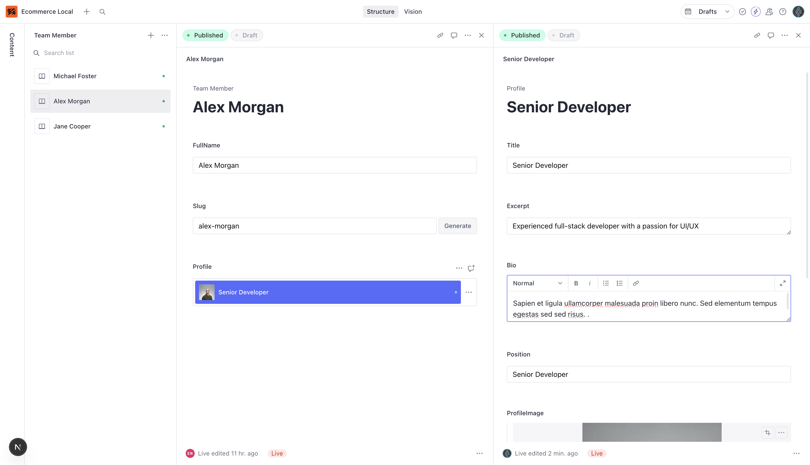 Loveable Admin Console Content Management System Interface
